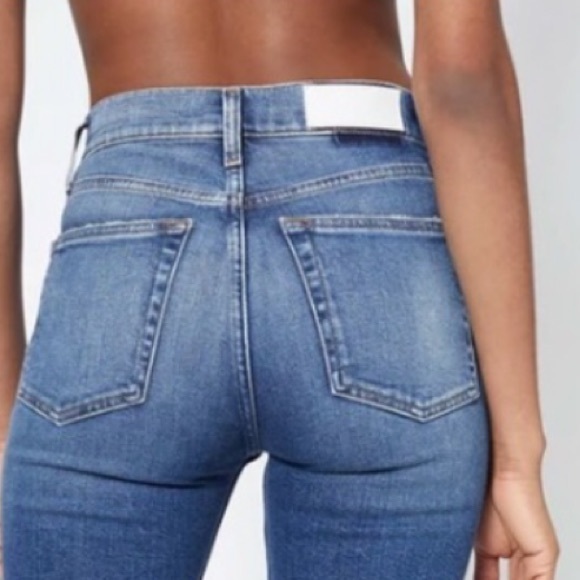 RE/Done Comfort Stretch Highrise Ankle Crop In Dusk Destroy - Picture 4 of 13